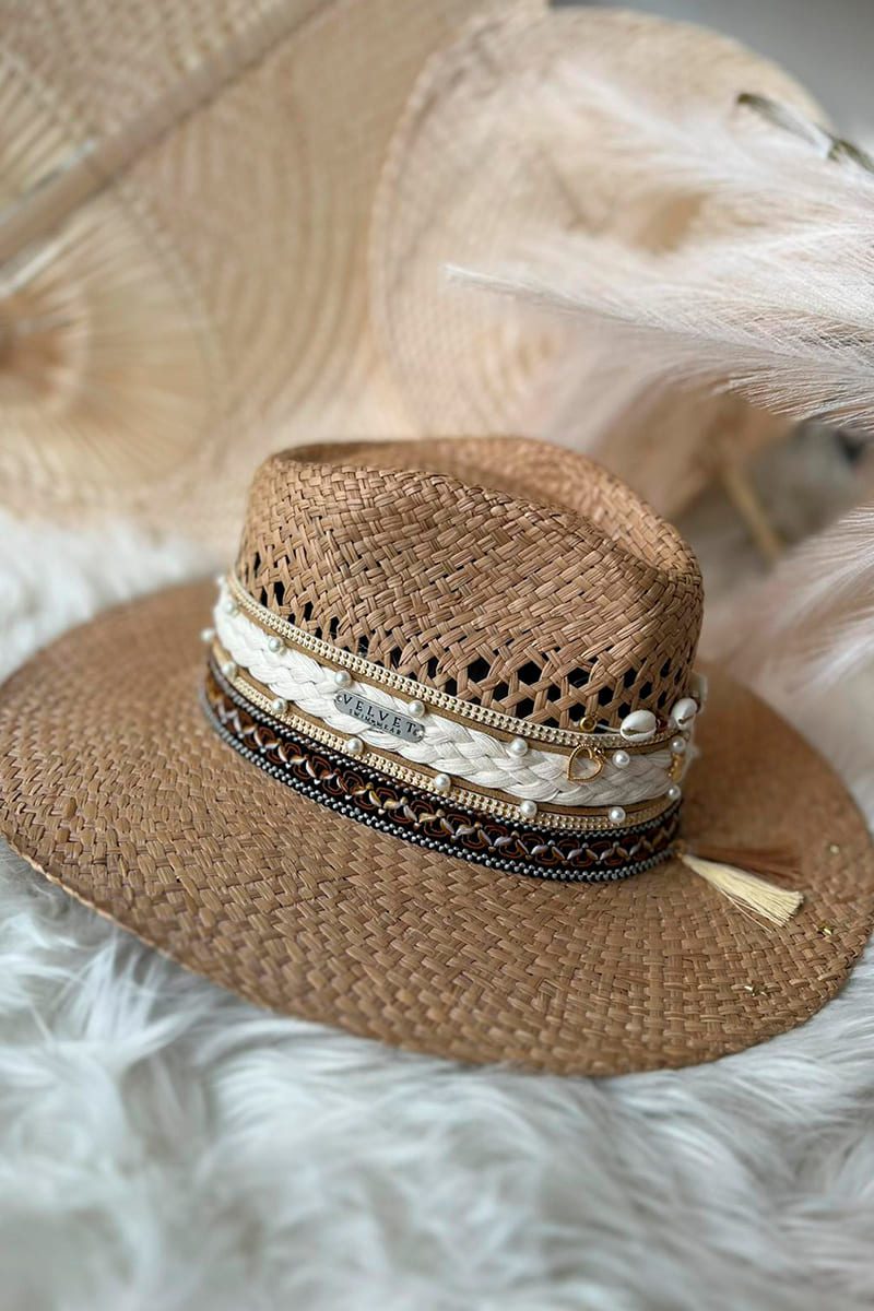 Agata White&Brown Hat