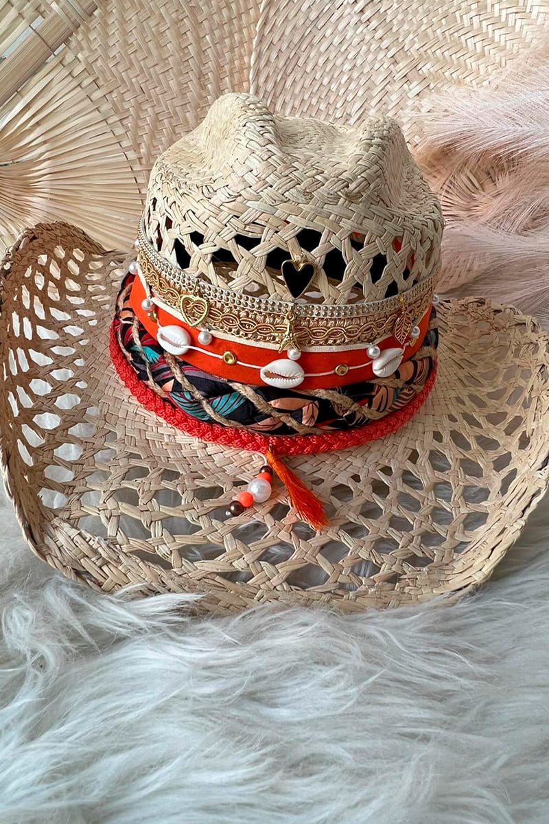 Amber Orange Holes Hat